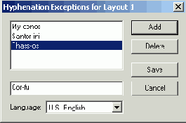   Hyphenation Exceptions