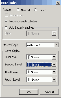 Диалоговое окно Build Index