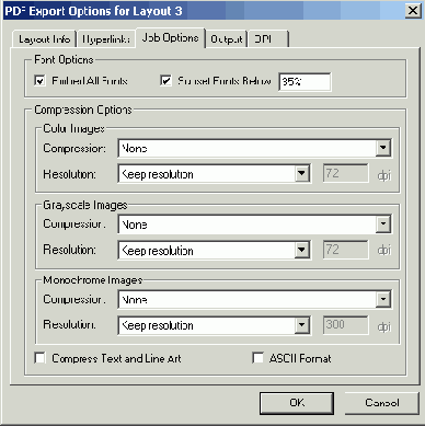  Job Options   PDF Export Options