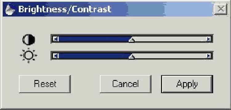 Диалоговое окно Brightness/Contrast