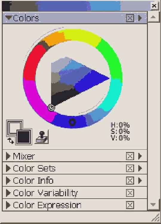 Палитра Standard Colors или палитра HSV